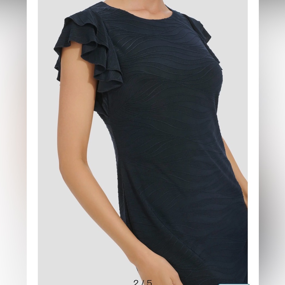 Tommy Hilfiger Flutter Sleeve Textured Jersey Minidress - Picture 2 of 9